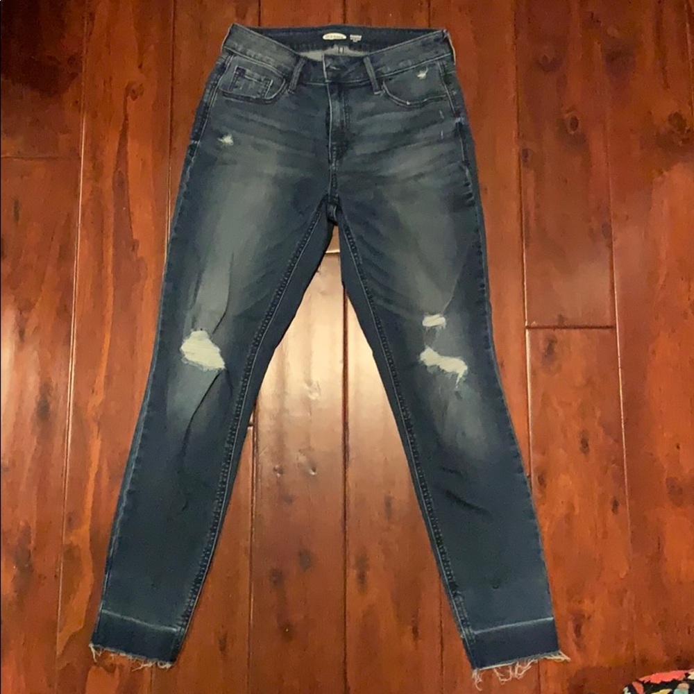 distressed medium wash jeans
